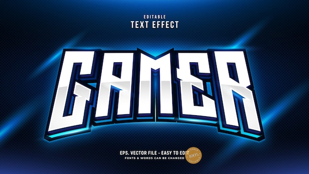 Efeito de texto esport azul estilo de texto gamer