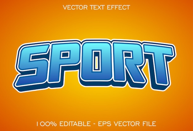 Efeito de texto esportivo com cor laranja e azul para logotipo