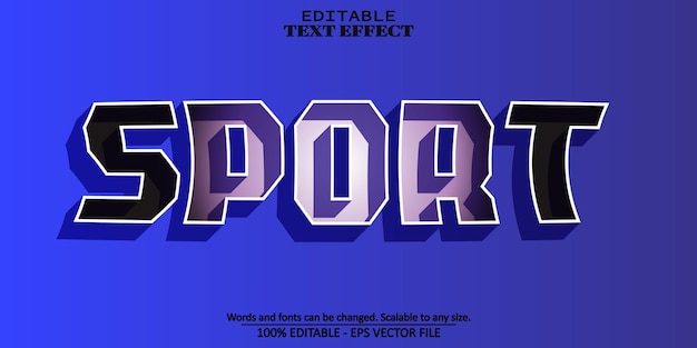 Efeito de texto esportivo estilo de texto editável de gráficos esportivos