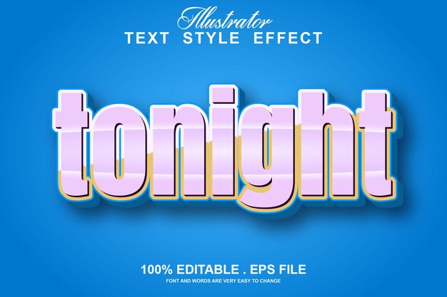 Efeito de texto esta noite editável