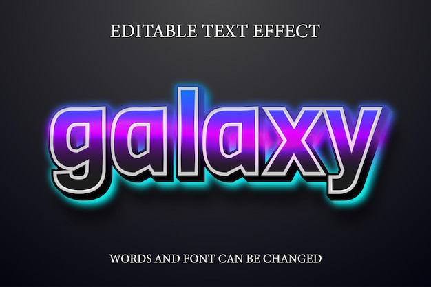 Efeito de texto estilo gradiente galaxy 3d