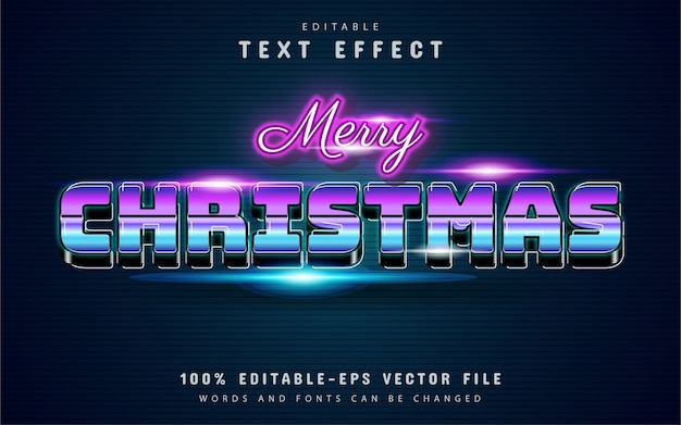 Efeito de texto estilo retro feliz natal