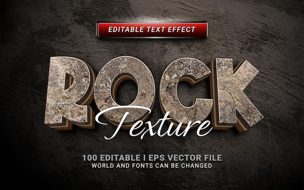 Vetor efeito de texto estilo rock 3d