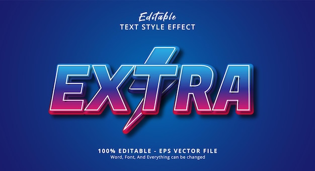 Efeito de texto extra editável de estilo retro