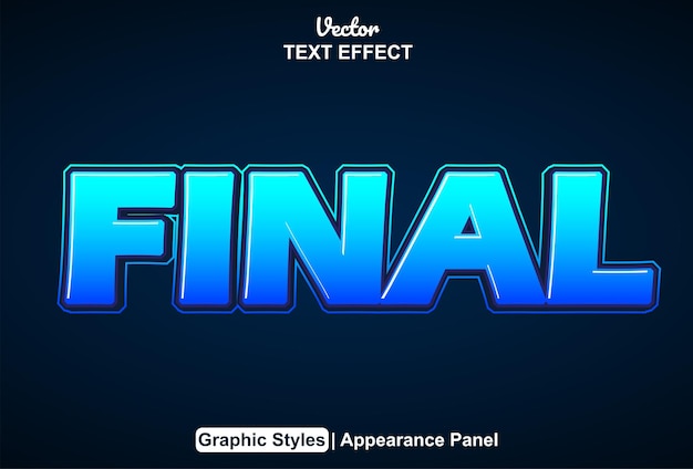 Efeito de texto final com estilo gráfico e editável