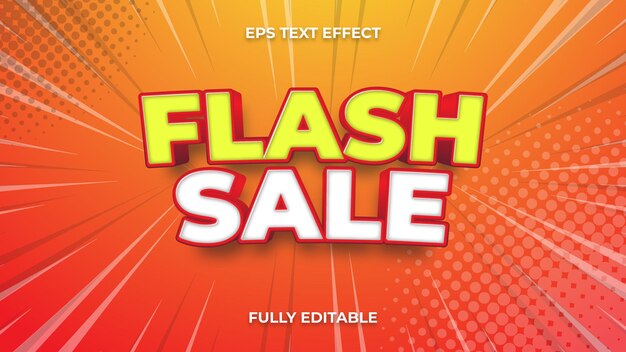 Vetor efeito de texto flash sale editável para títulos promocionais ou outra coisa