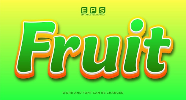 Efeito de texto FRUIT 3D