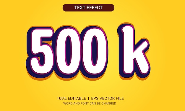 Efeito de texto gradiente amarelo de 500k