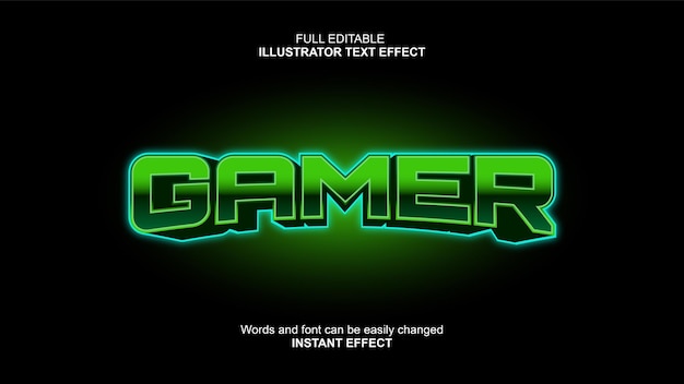 Efeito de texto Green Gamer Glow editável