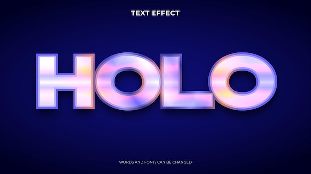 Vetor efeito de texto holográfico editável