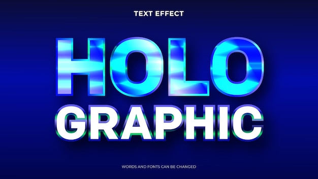 Efeito de texto holográfico