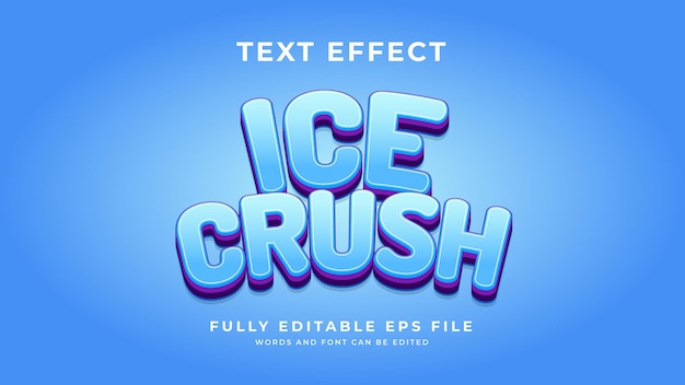 Vetor efeito de texto ice crush