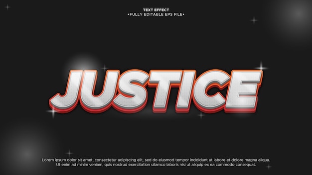 Efeito de texto justiça 3d