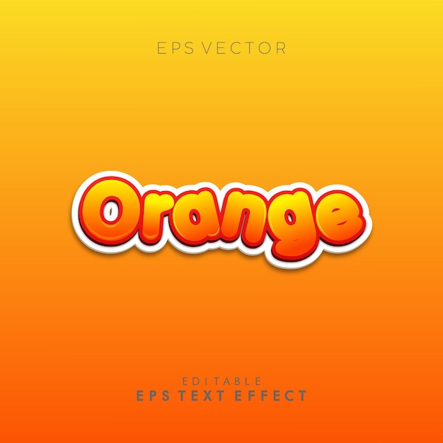 Vetor efeito de texto laranja criativo