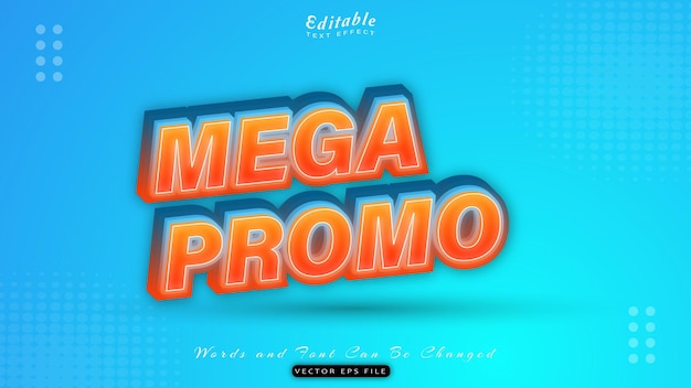 Vetor efeito de texto mega promo