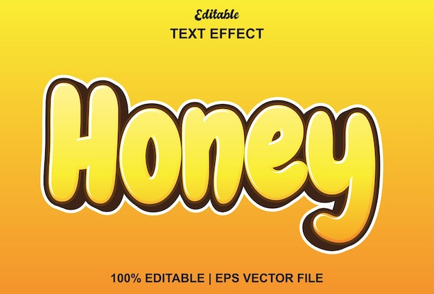 Efeito de texto mel com cor laranja e editável