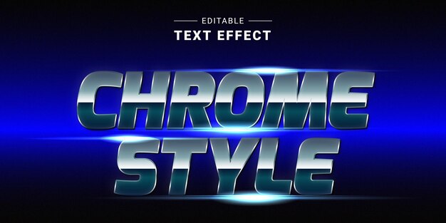 Efeito de texto metálico cromado