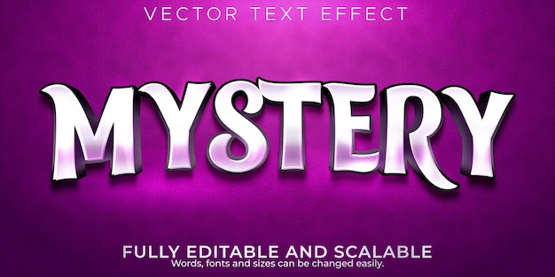 Efeito de texto misterioso; magia editável e estilo de texto fada