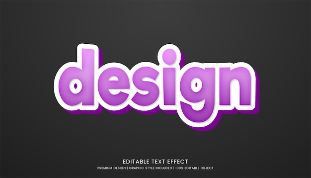 Efeito de texto modelo editável design vetorial estilo 3d em negrito