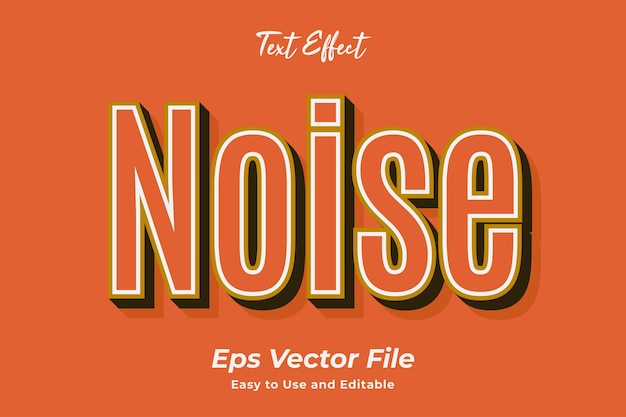 Efeito de texto moderno Ruído editável e fácil de usar Vetor Premium