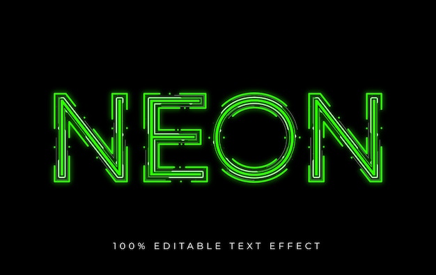 Efeito de texto neon editável