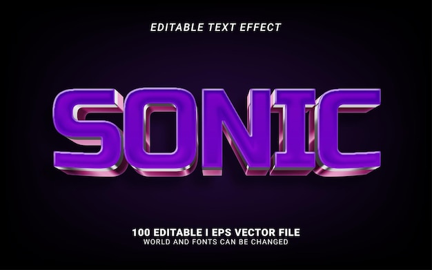 Efeito de texto no estilo 3d do sonic