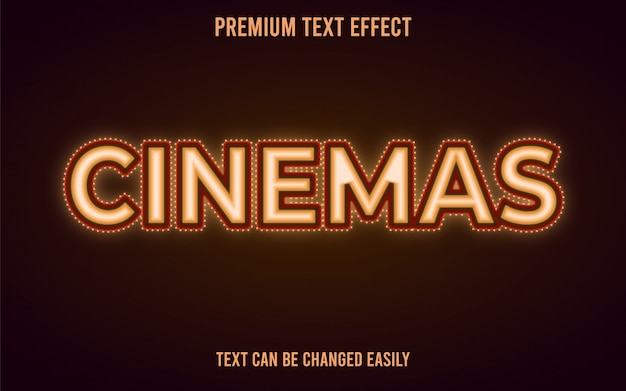 Vetor efeito de texto nos cinemas
