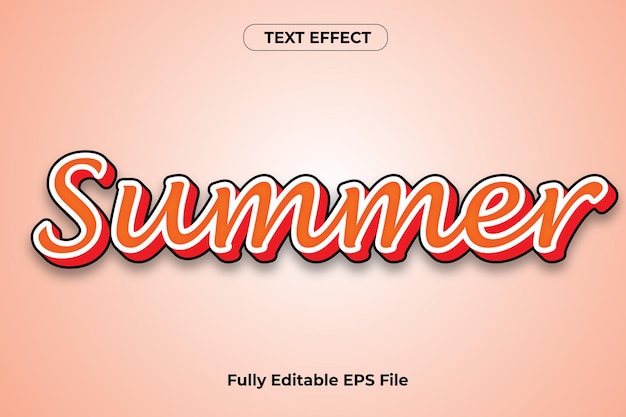 Vetor efeito de texto para um tema de verão
