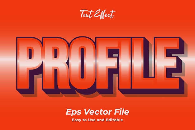 Vetor efeito de texto perfil editável e fácil de usar vetor premium