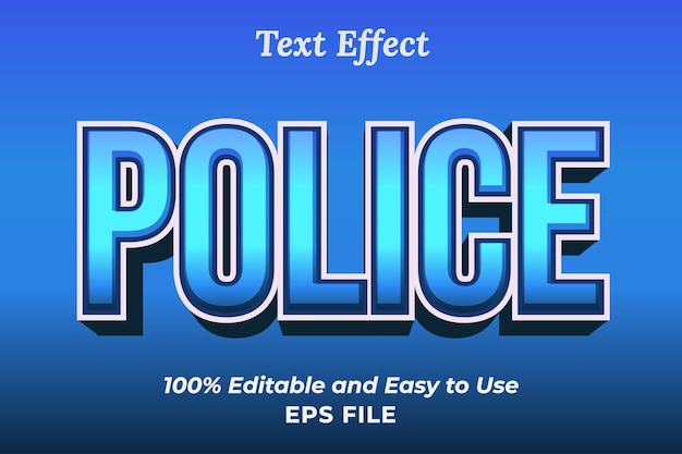 Efeito de texto policial editável e fácil de usar