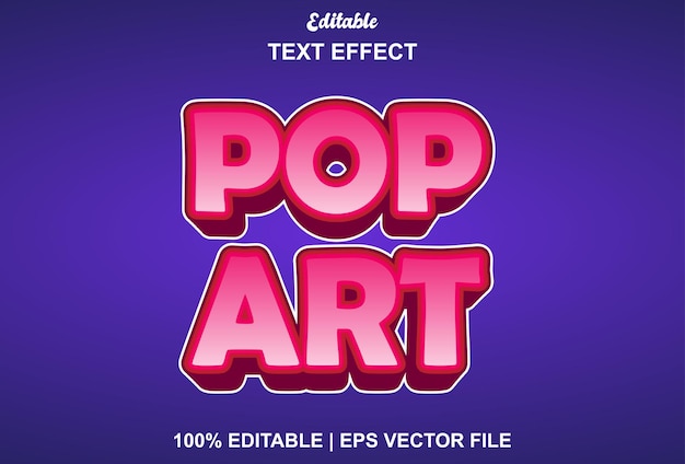 Efeito de texto pop art com estilo 3d de cor rosa