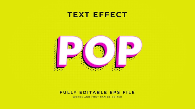 Efeito de texto pop art meio tom