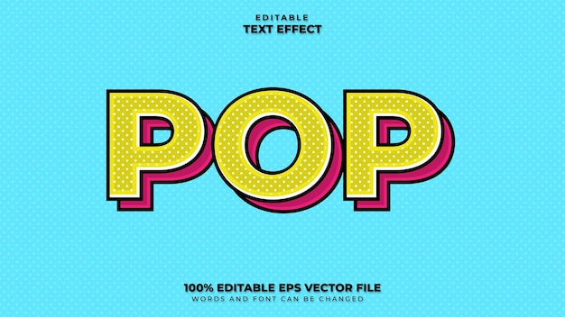 Vetor efeito de texto pop