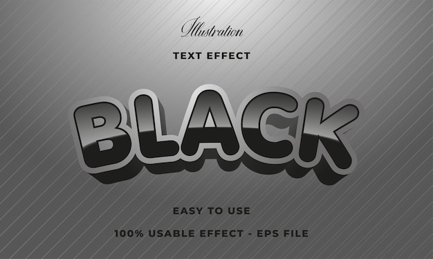 Vetor efeito de texto preto