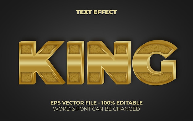 Efeito de texto rei estilo ouro efeito de texto editável