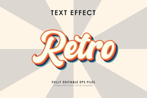 Efeito de texto Retro editável