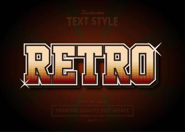 Vetor efeito de texto retro illustrator