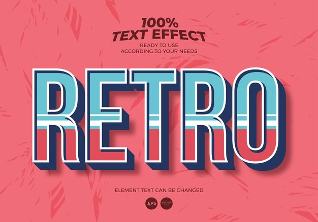 Vetor efeito de texto retrô