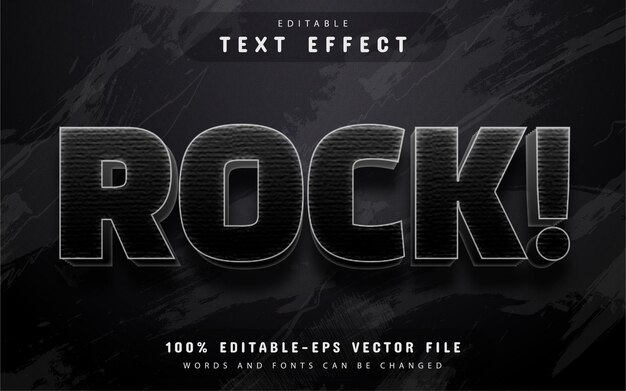 Vetor efeito de texto rock editável