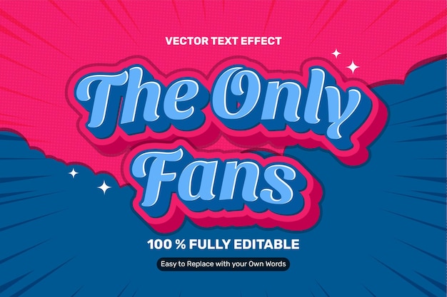 Efeito de texto rosa azul apenas para fãs
