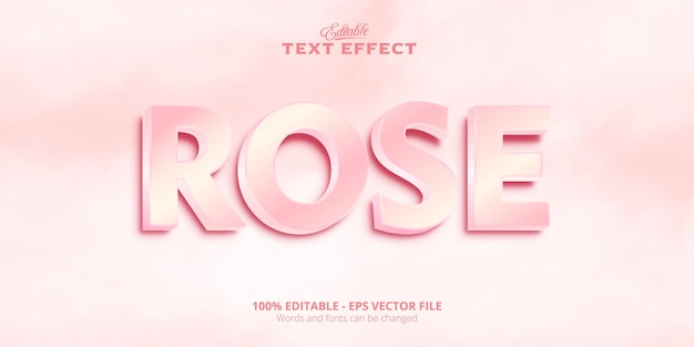 Efeito de texto rosa editável, fundo rosa