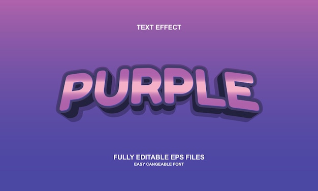 Efeito de texto roxo editável