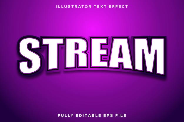 Vetor efeito de texto roxo streamer