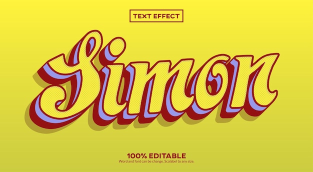 Efeito de texto simon 3d