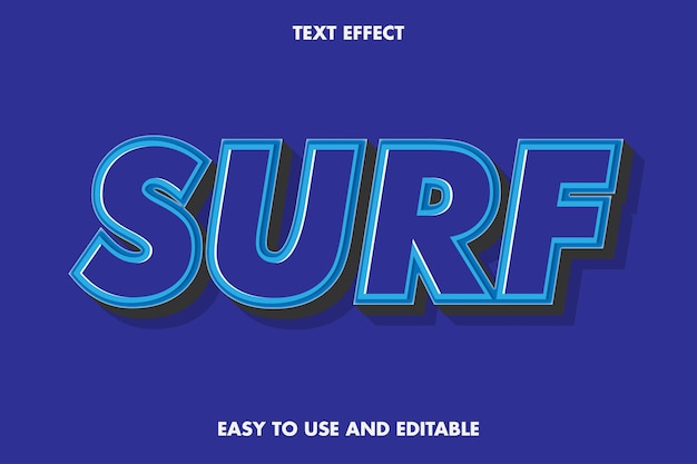 Efeito de texto - surf. estilo de fonte editável.