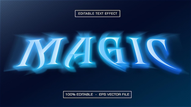Efeito de texto Vector Magic editável com estilo de fonte moderno