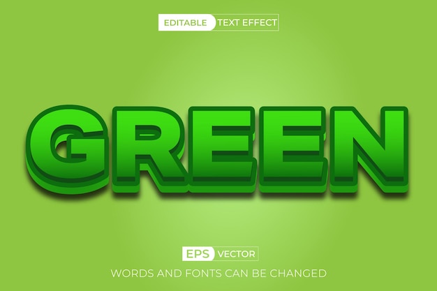 efeito de texto verde 3D editável