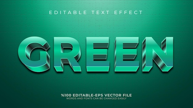 Vetor efeito de texto verde