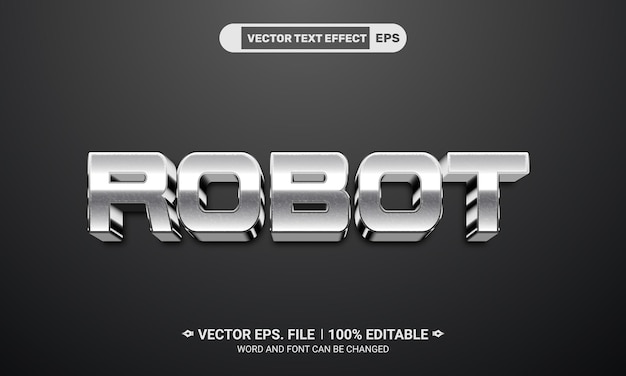 Efeito de texto vetorial 3d editável por robô
