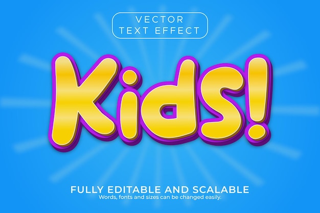 Efeito de texto vetorial editável de carta infantil